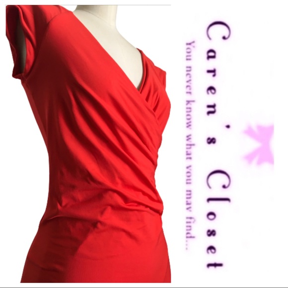 Kookai Lipstick Red Double Stretch Jersey Body-con Mini Dress - Picture 4 of 8